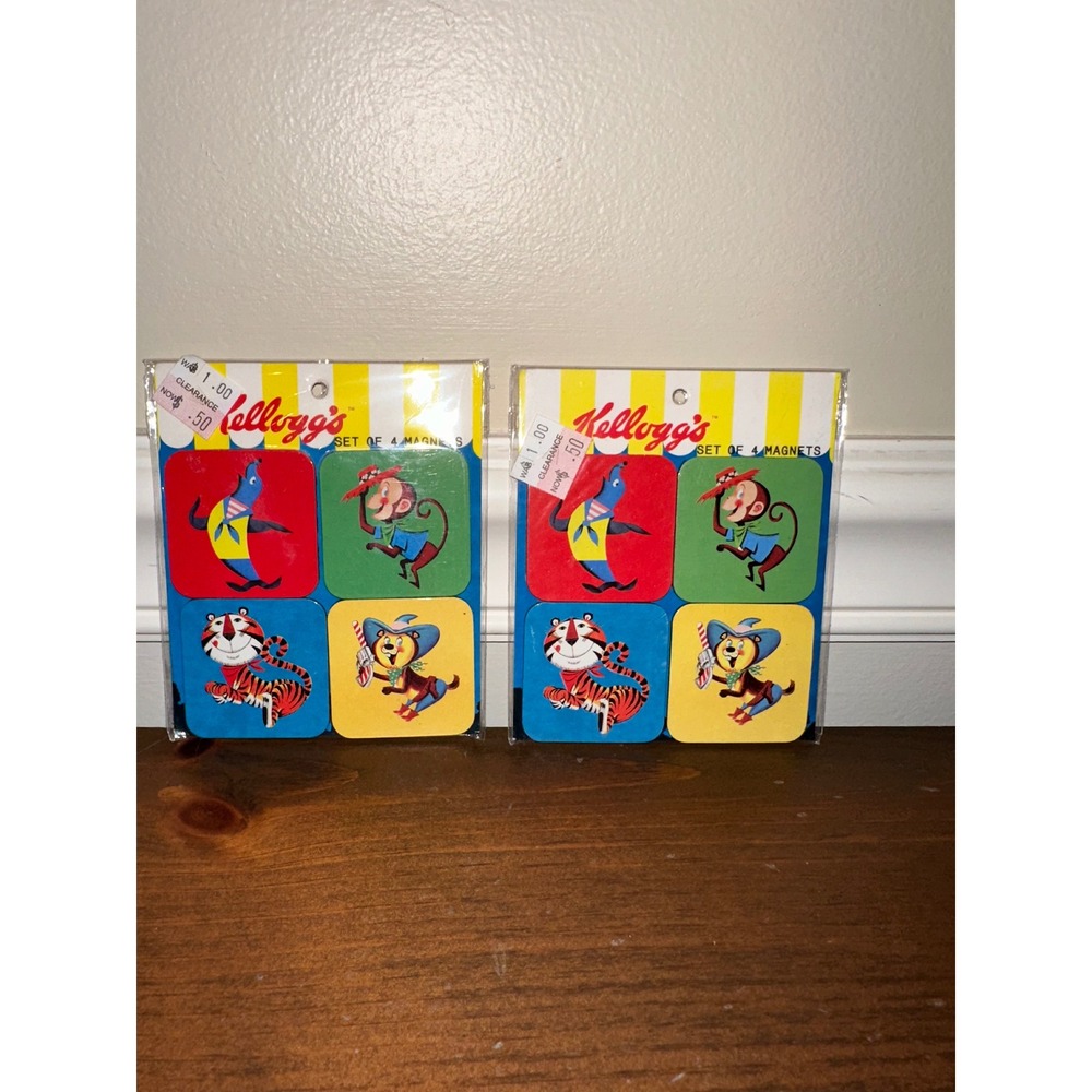 2 Packs Vintage Kelloggs Cereal Mascots Magnets Tony Tiger Toucan Sam 2005 New
